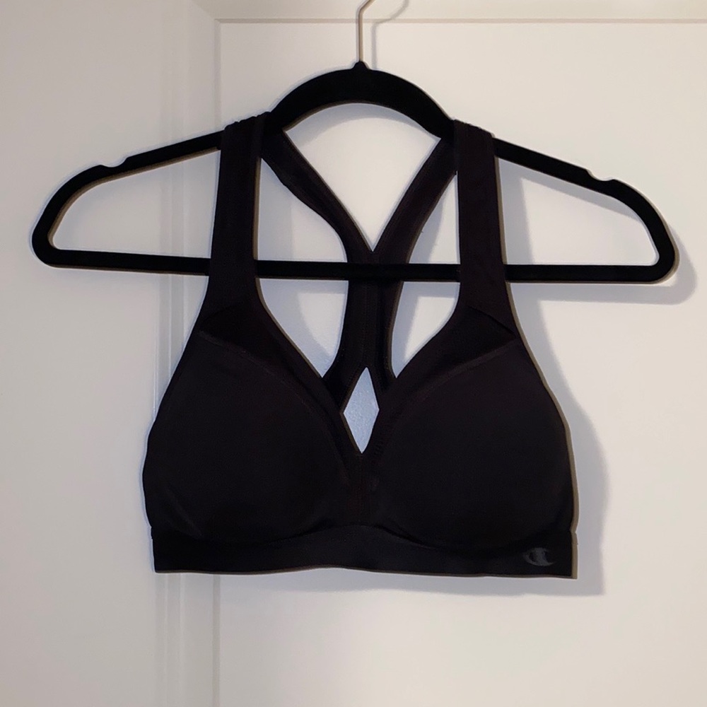 Small Black Women's "The Curvy" Black Champion Sports Bra